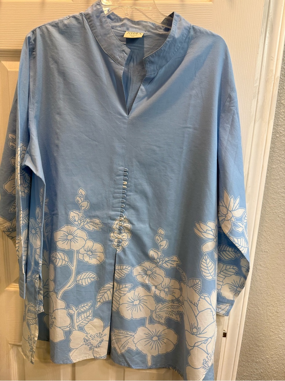 Jisora 100% organic cotton Floral coord set  in Blue & white Size 3XL Like New